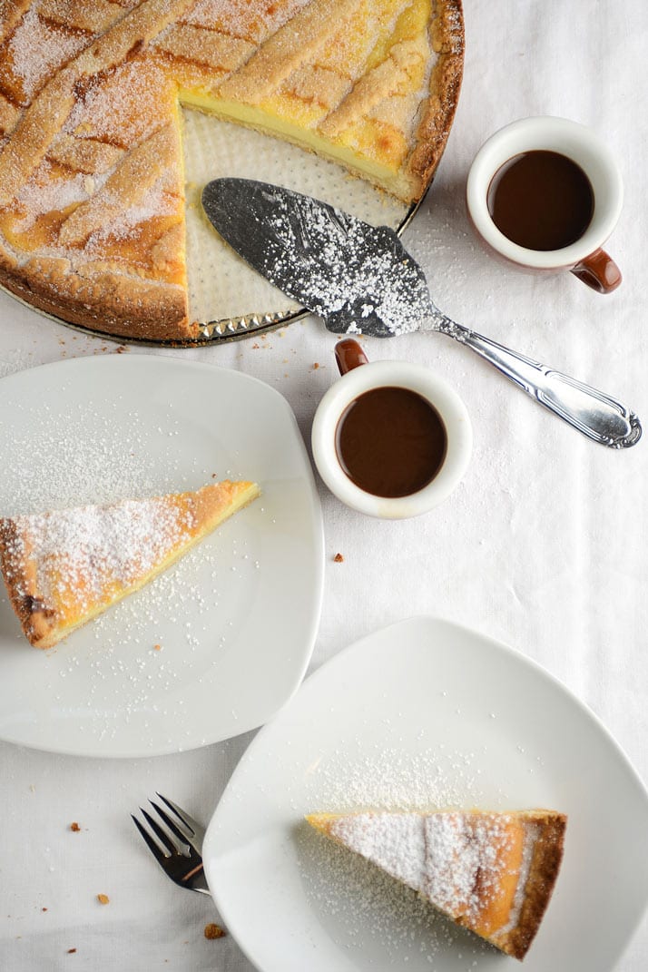 ricotta cake and espresso coffee